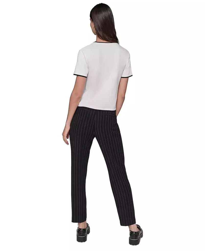 Karl Lagerfeld Paris Women's Script-Logo Short-Sleeve Sweater 3