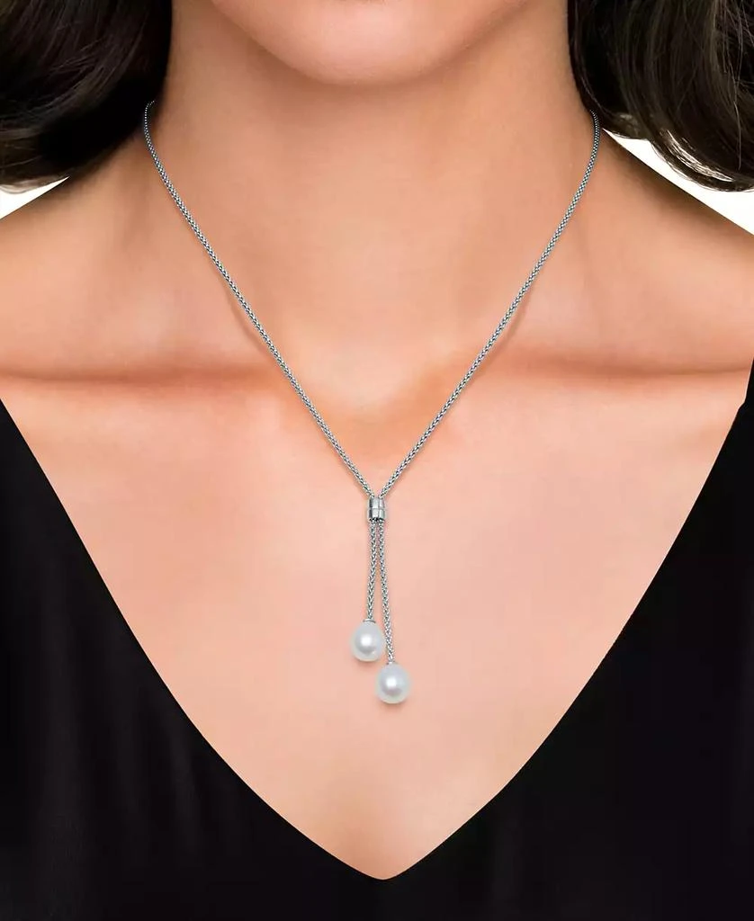 Belle de Mer Cultured Freshwater Pearl (8-9mm) Lariat Necklace in Sterling Silver, 18" + 2" extender 2