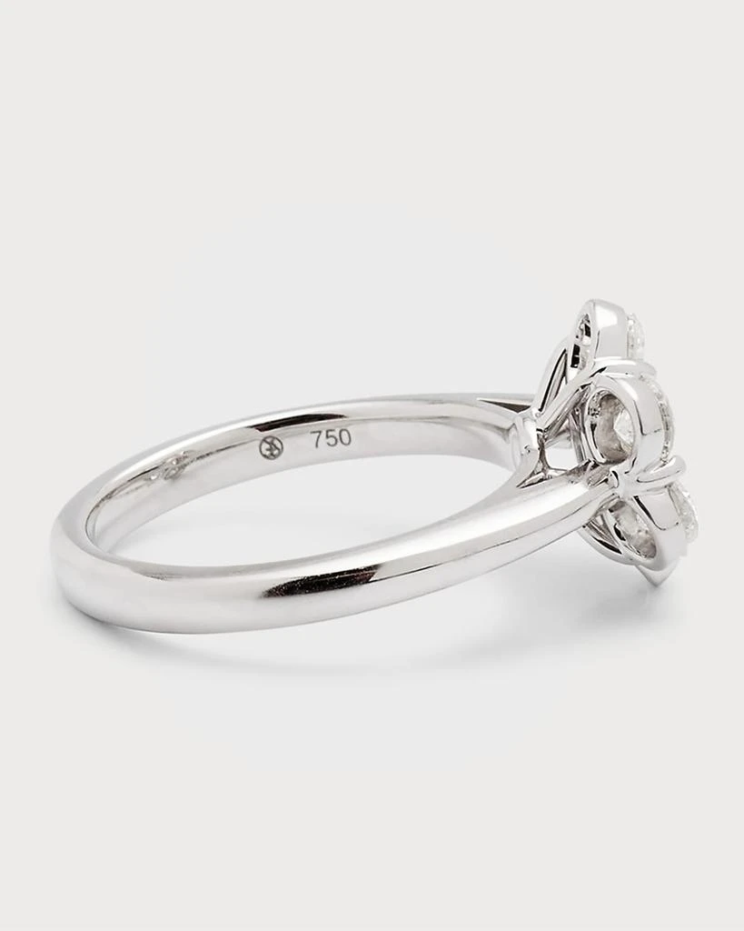 Bayco 18k White Gold Flower Diamond Ring, Size 6 and 7 3