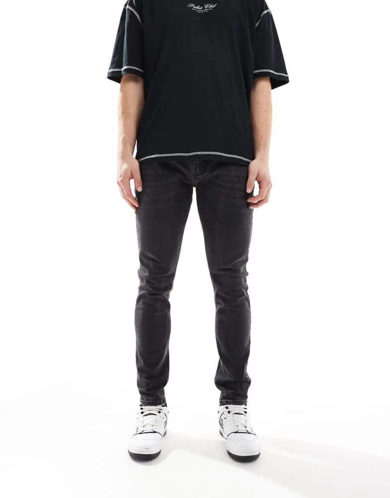 French Connection Mens French Connection skinny fit jeans in black 1