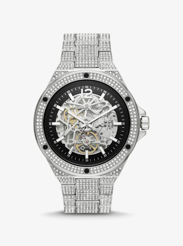 michael_kors Limited-Edition Oversized Lennox Pavé Silver-Tone Watch