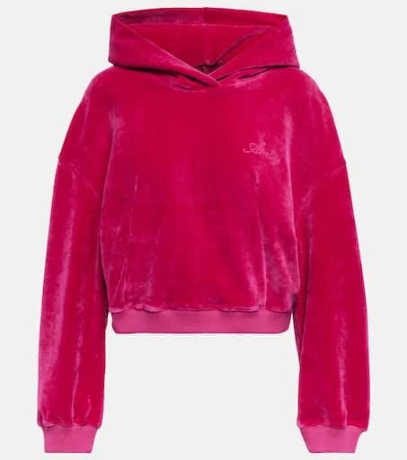 AMIRI Cropped velour hoodie 1