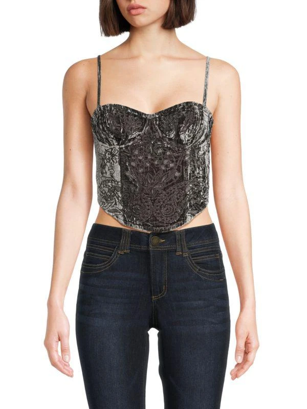 Hemant & Nandita Paisley Velvet Corset 1
