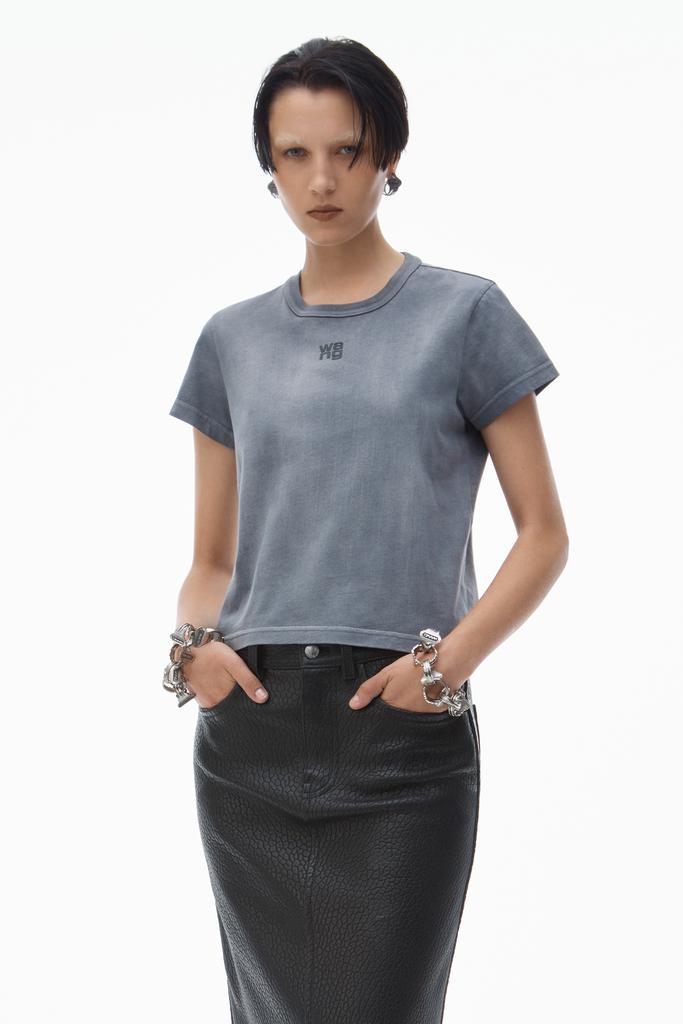 Alexander Wang puff logo shrunken tee in cotton jersey