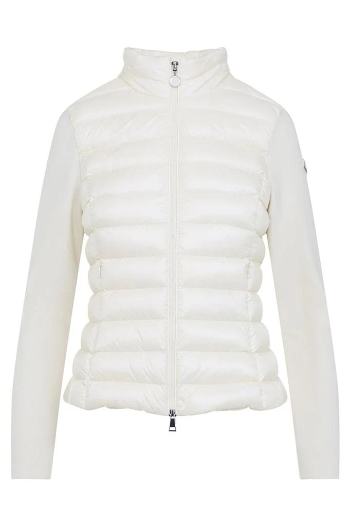 Moncler Moncler Logo Patch Zip-Up Panelled Cardigan 1
