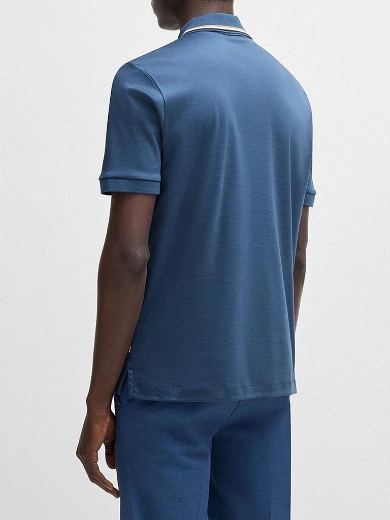 Hugo Boss Slim-Fit Polo Shirt in Cotton with Striped Collar 5