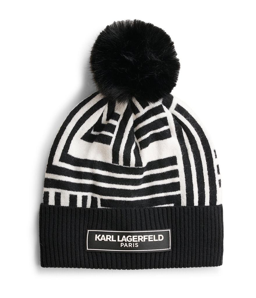 Karl Lagerfeld Paris ART DECO POM BEANIE