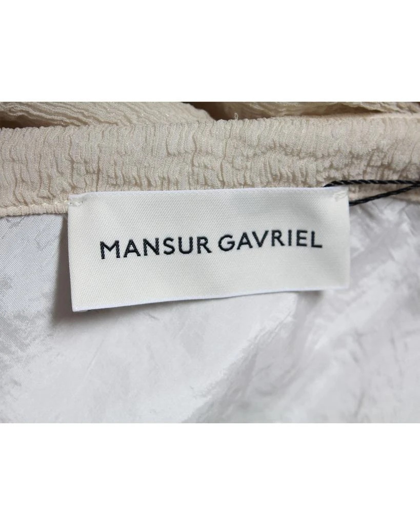 Mansur Gavriel Textured Midi Skirt in Cream Silk 4