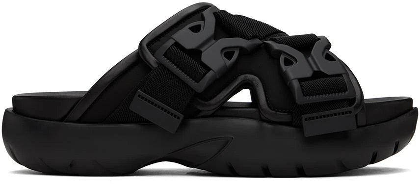 Bottega Veneta Black Snap Slide Sandals 1