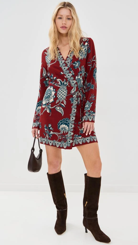 Farm Rio Tropical Landing Red Wrap Mini Dress 4