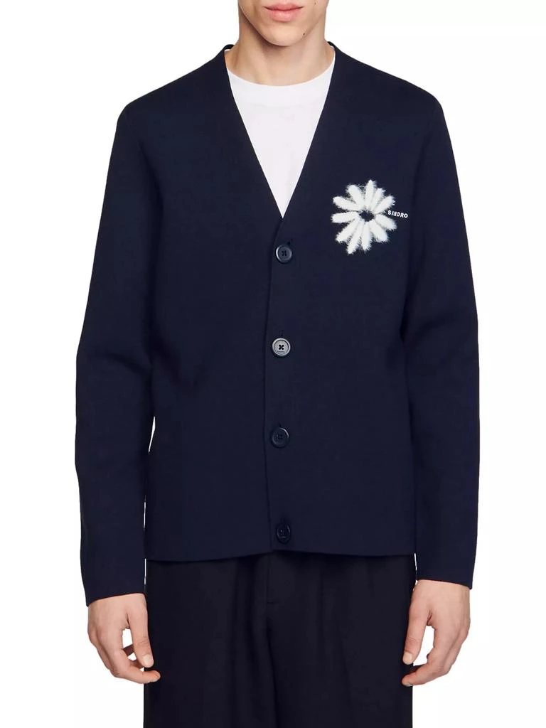 Sandro Jacquard Floral Cardigan 4