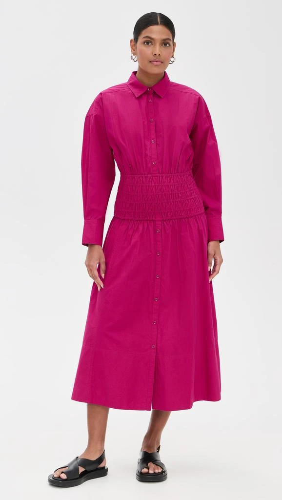 Apiece Apart Sophia Smocked Shirt Dress 6