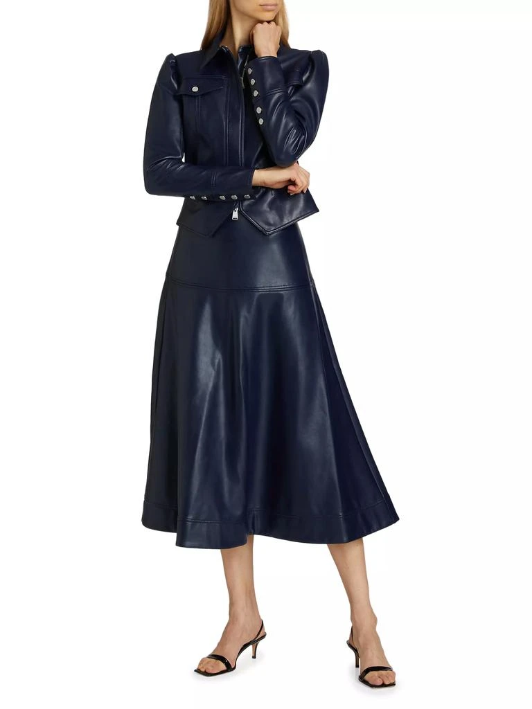 SIMKHAI Wyatt Faux Leather Zip-Front Jacket 2