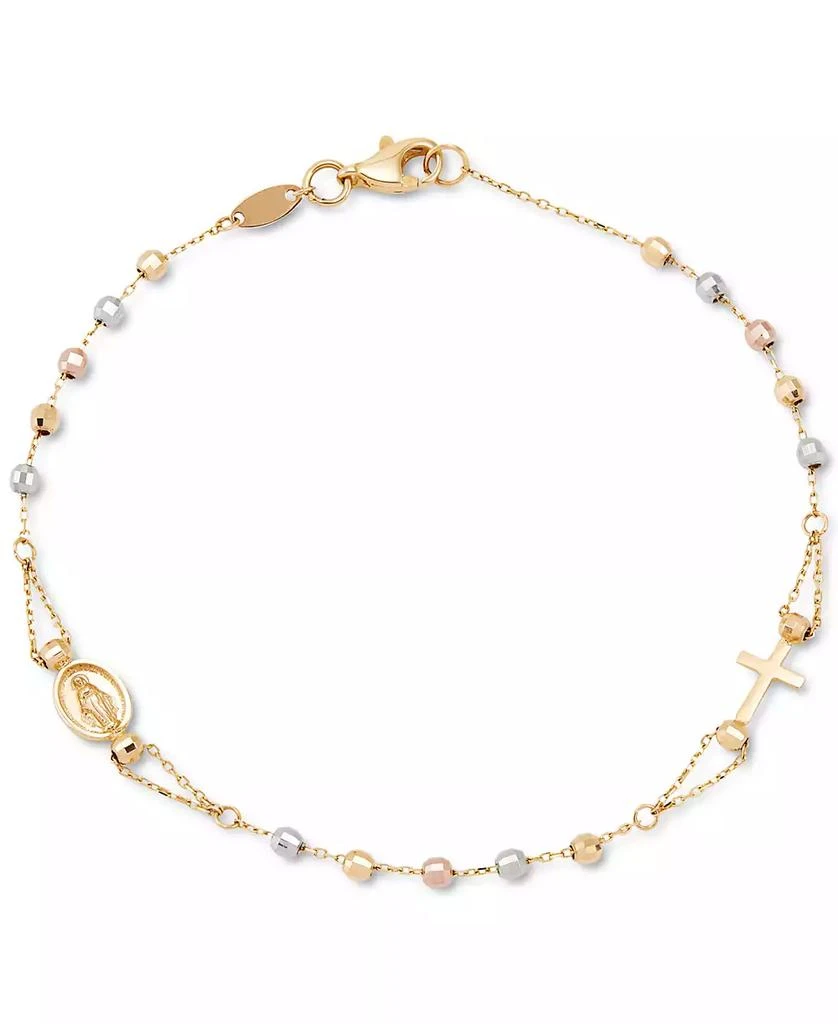 Macy
s Tricolor Rosary Bracelet in 10K Gold, White Gold, 
Rose Gold