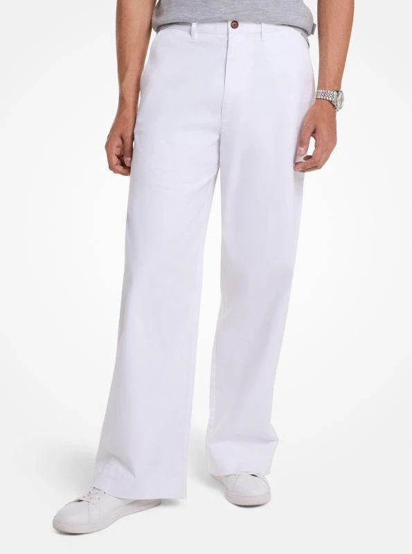 Michael Kors Stretch Cotton Wide-Leg Pants 1