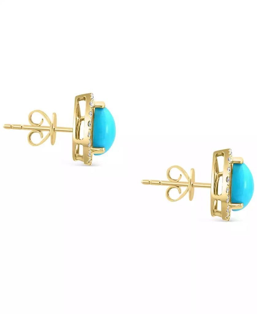 Effy EFFY® Turquoise & Diamond (1/5 ct. t.w.) Halo Stud Earrings in 14k Gold 4