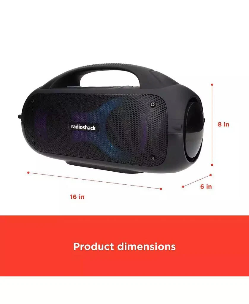 RadioShack 60W Black and Gray Wireless Portable Speaker With Lights True Wireless Audio And Type C-Charging Cable 4001787 7