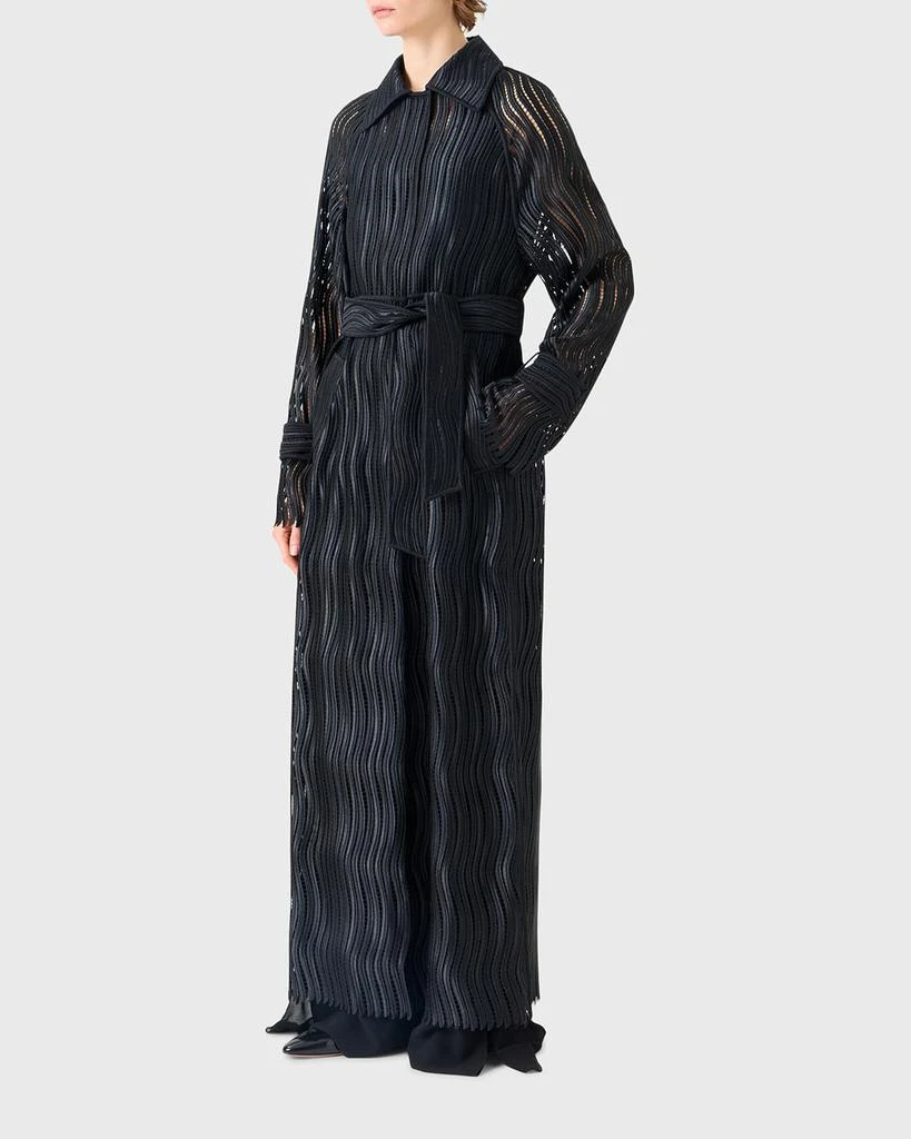 Akris Wave Embroidered Single-Breasted Long Coat 4