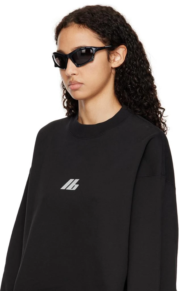 Balenciaga Black Bat Rectangle Sunglasses 4