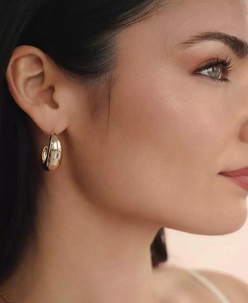 Ettika Jewelry Oval Dome Baguette Hoop Earrings 5