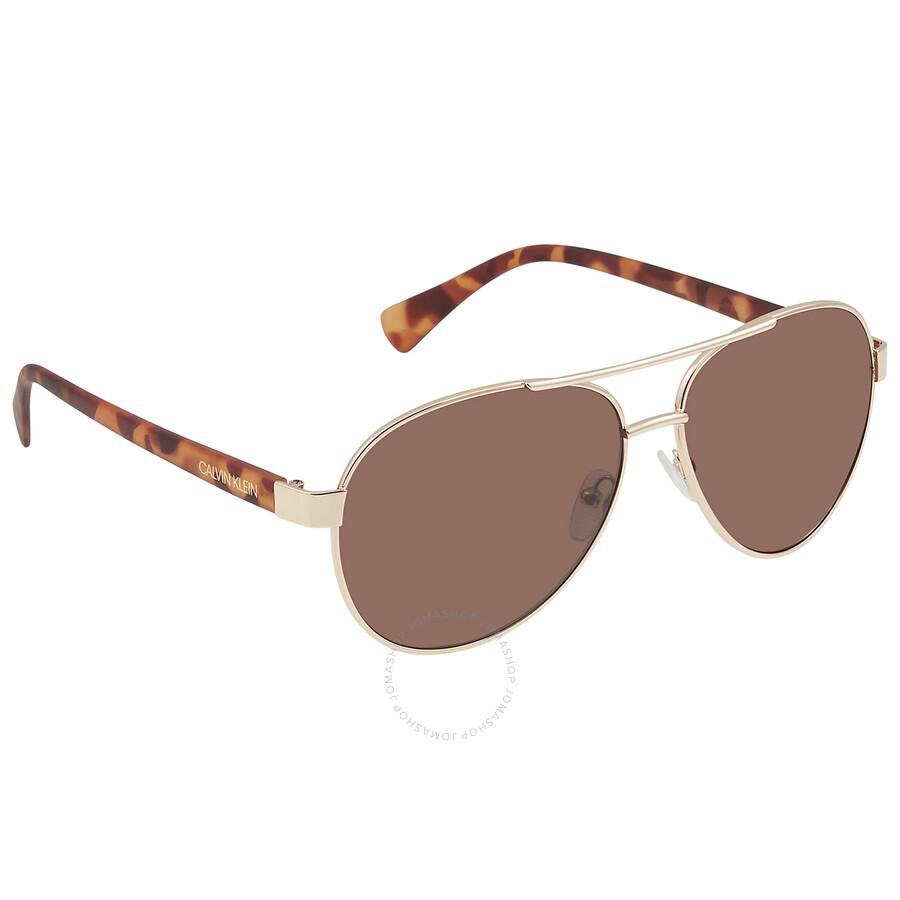 Calvin Klein Brown Pilot Men's Sunglasses CK19316S 717 60