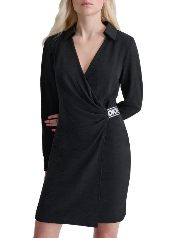 DKNY Surplice Neckline Faux Wrap Mini Dress 4