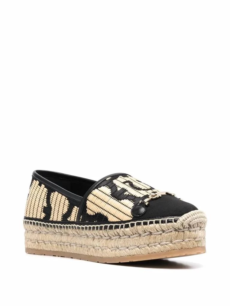 Salvatore Ferragamo Women's Logo Embroidered Espadrilles In Black-Beige 2