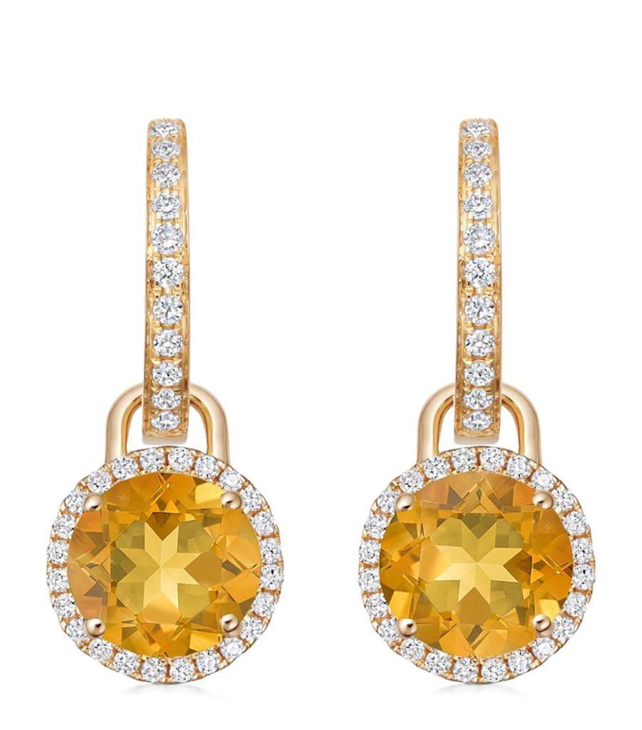 Kiki McDonough Mini Yellow Gold, Diamond and Citrine Grace Detachable Earrings