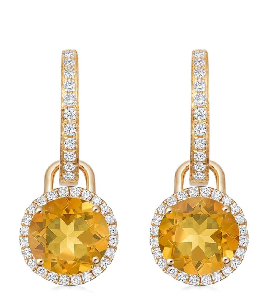 Kiki McDonough Mini Yellow Gold, Diamond and Citrine Grace Detachable Earrings 1