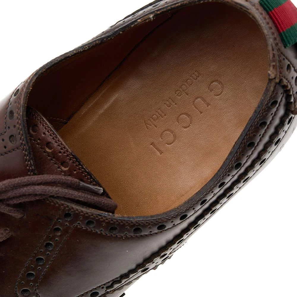 Gucci Gucci Dark Brown Brogue Leather Oxfords Size 42 7