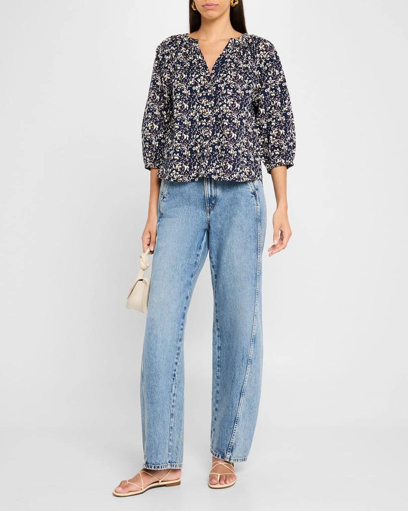 Apiece Apart Mitte Floral-Print Organic Cotton Top 2