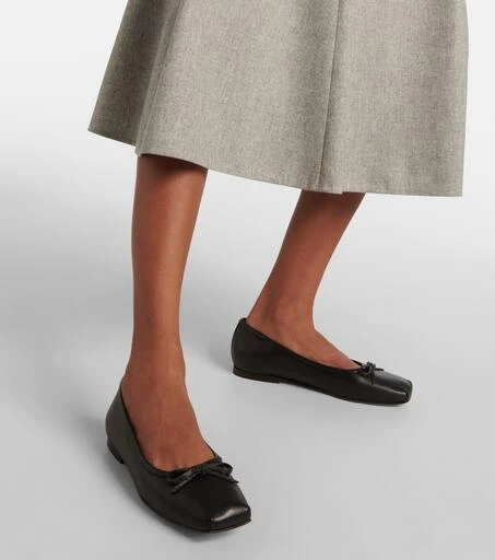 Brunello Cucinelli Monili bow-detail leather ballet flats 4