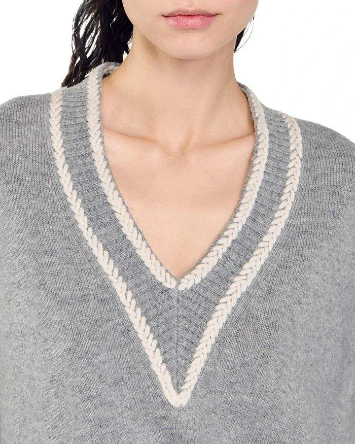 Sandro Cleo V Neck Sweater 4