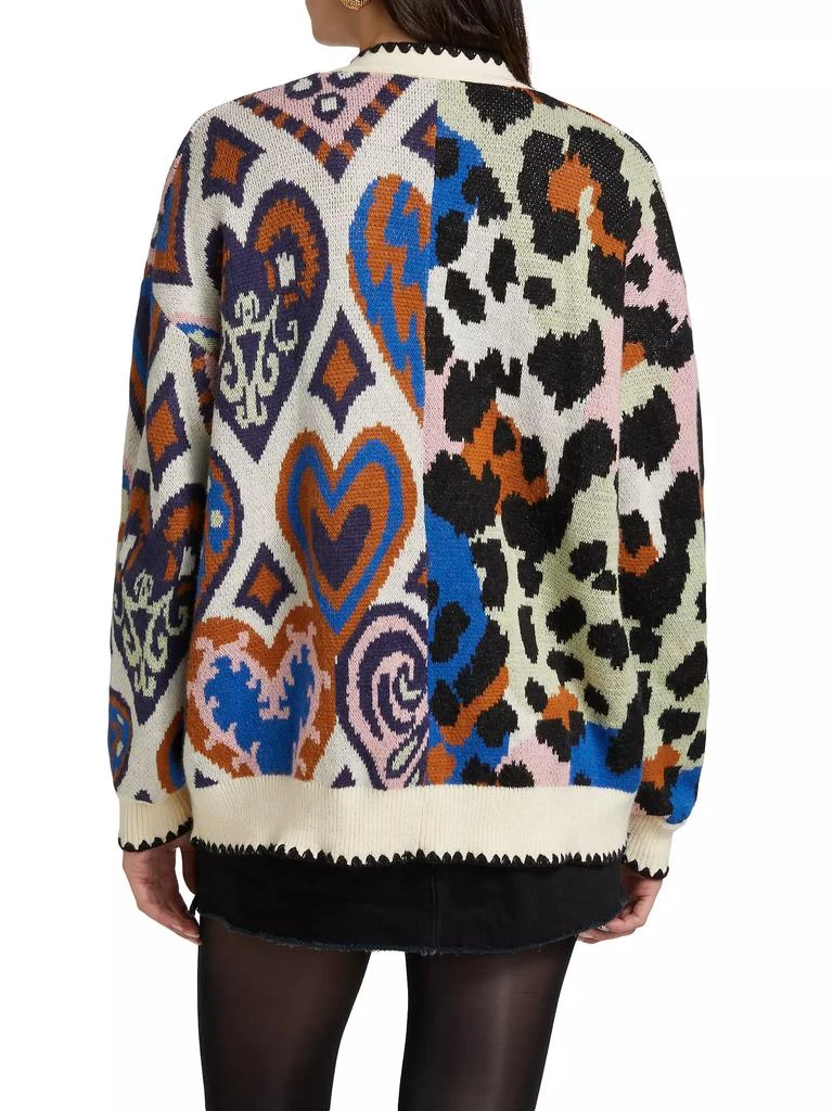 Farm Rio Intarsia-Knit V-Neck Cardigan 5