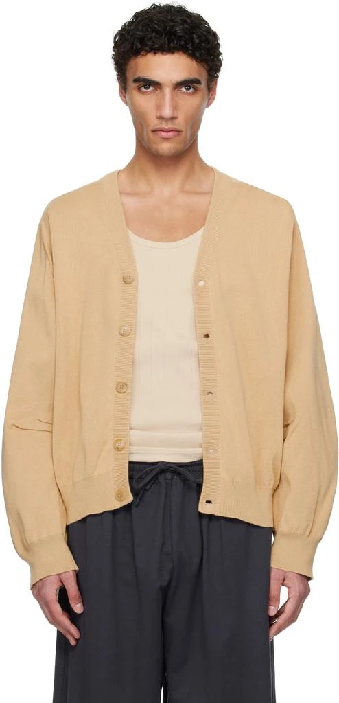 Hed Mayner Beige V Neck Cardigan 1