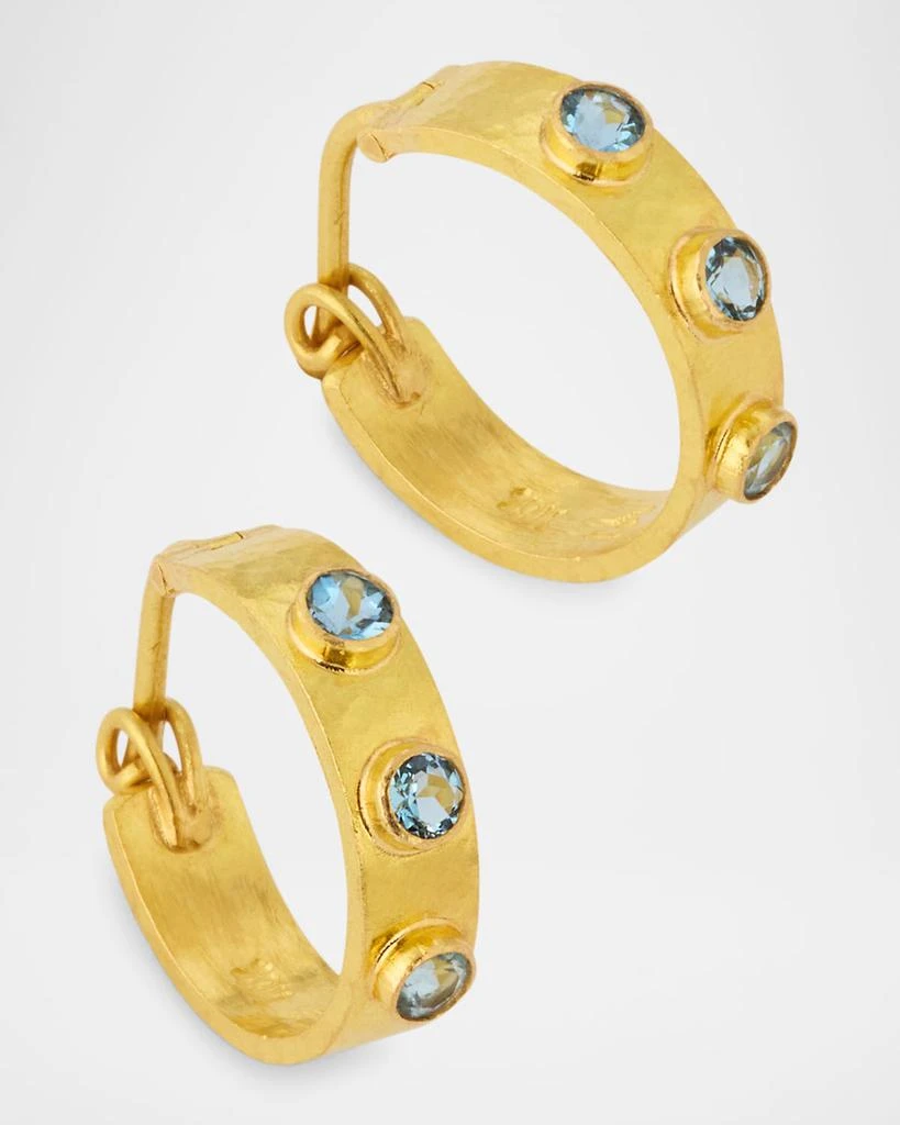 Elizabeth Locke 19K Aquamarine Hoop Earrings 3