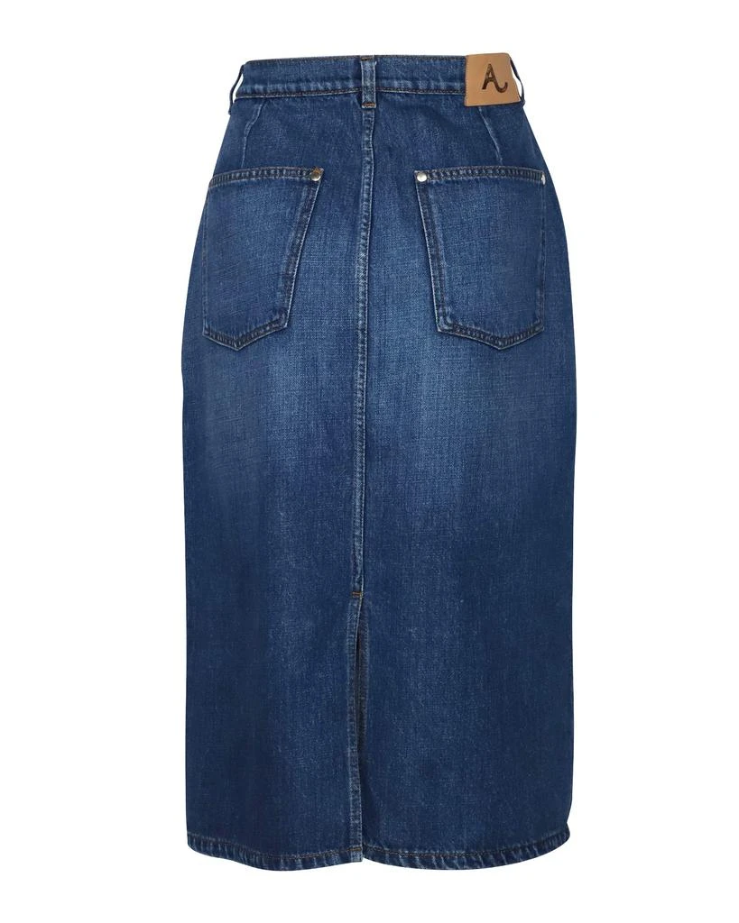 ALEXACHUNG Alexa Chung Denim Midi Skirt in Blue Cotton 2