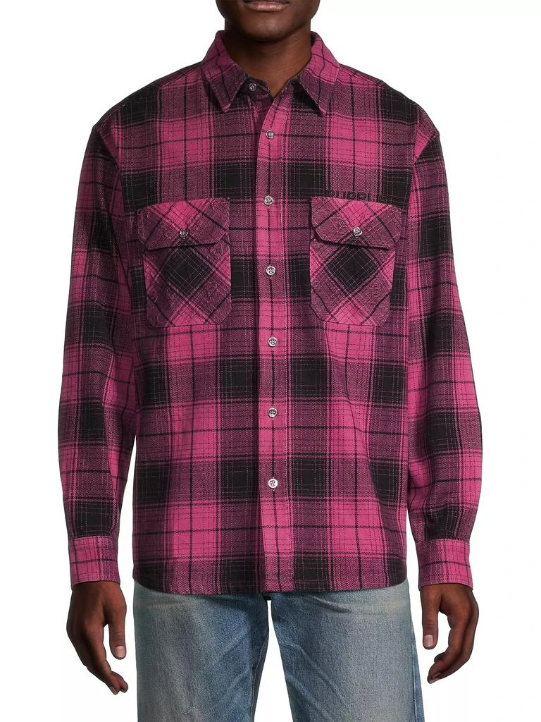 Purple Brand Plaid Cotton Flannel Shirt 3