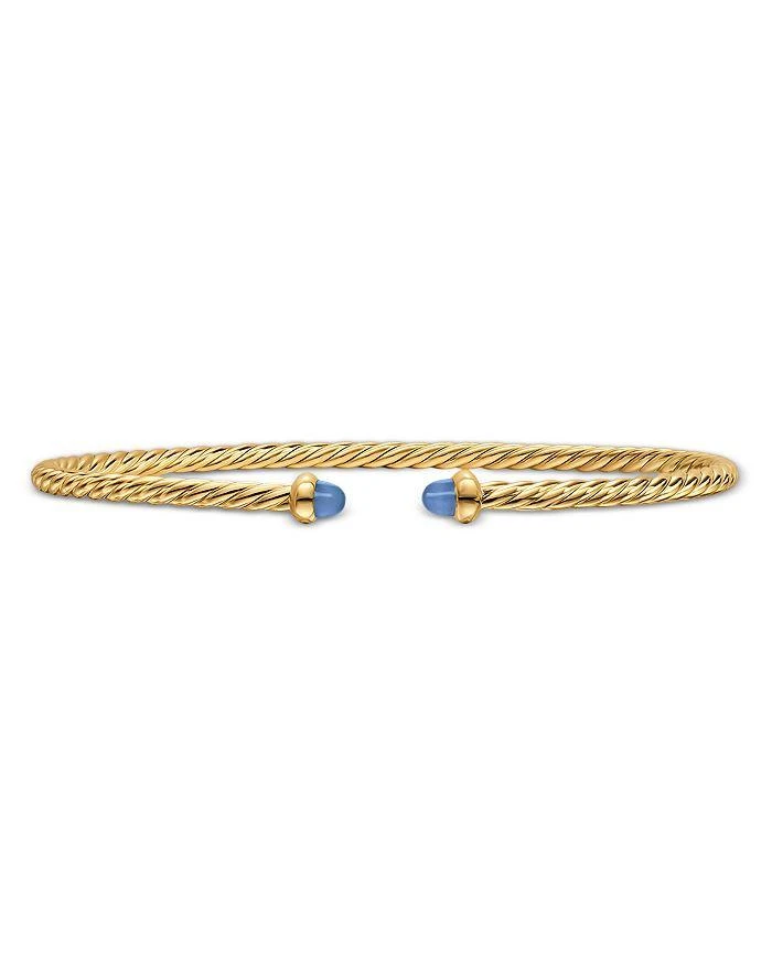 David Yurman Micro Cablespira® Flex Bracelet in 18K Yellow Gold with Blue Sapphires, 2.6mm
