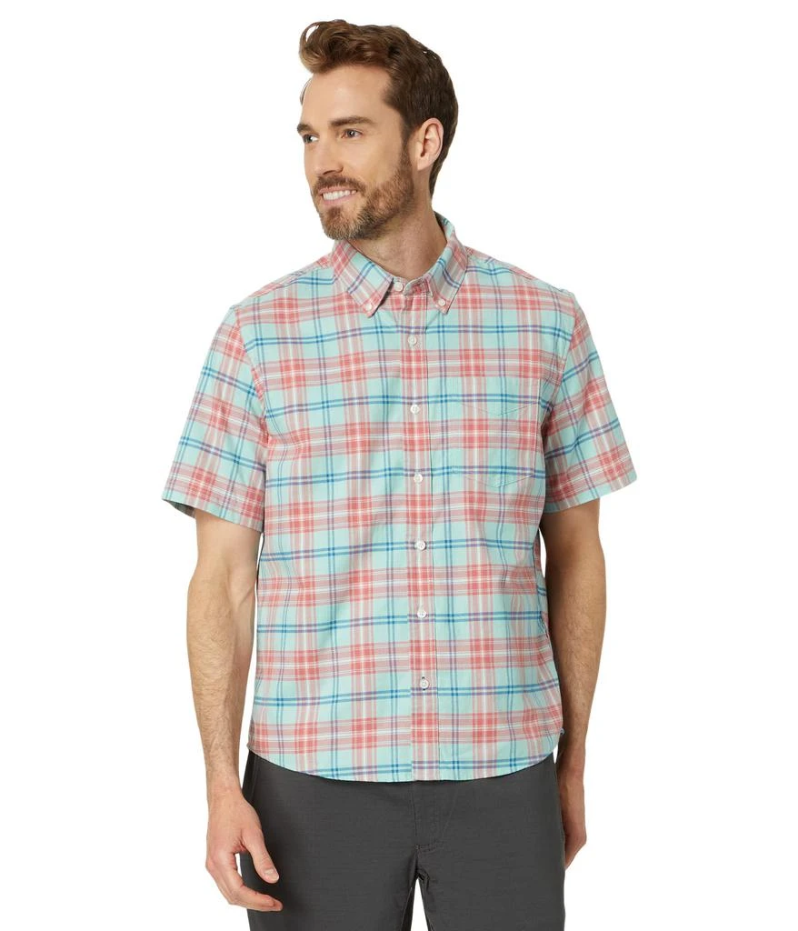 L.L.BEAN Comfort Stretch Oxford Short Sleeve Slightly Fitted Plaid 1