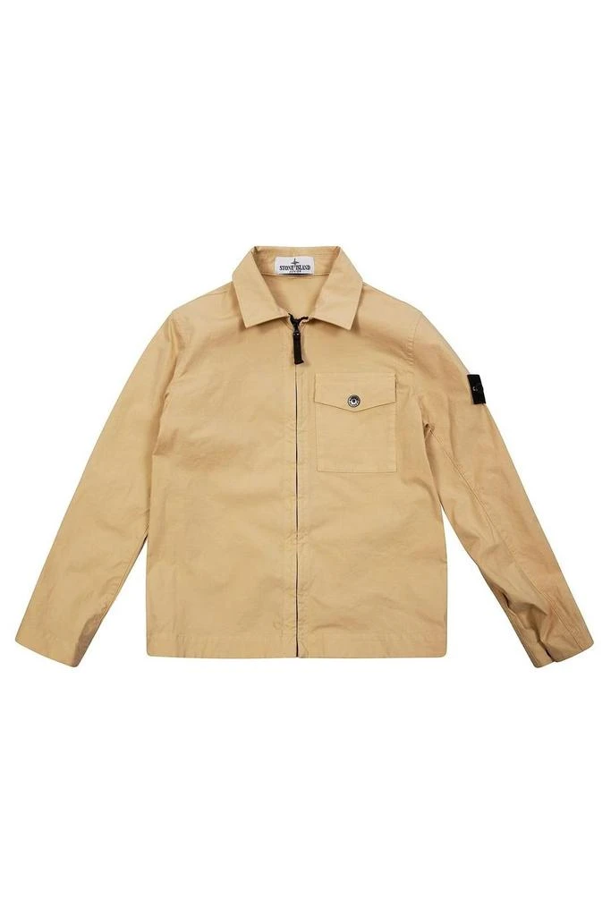 Stone Island Junior Stone Island Junior Zipped Logo-Patch Jacket