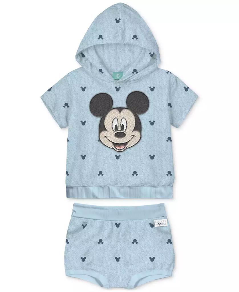Disney Baby Boys Mickey Mouse Terry Hoodie & Shorts, 2 Piece Set