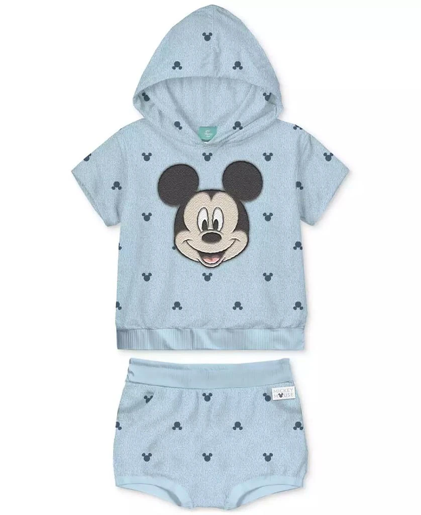 Disney Baby Boys Mickey Mouse Terry Hoodie & Shorts, 2 Piece Set 1