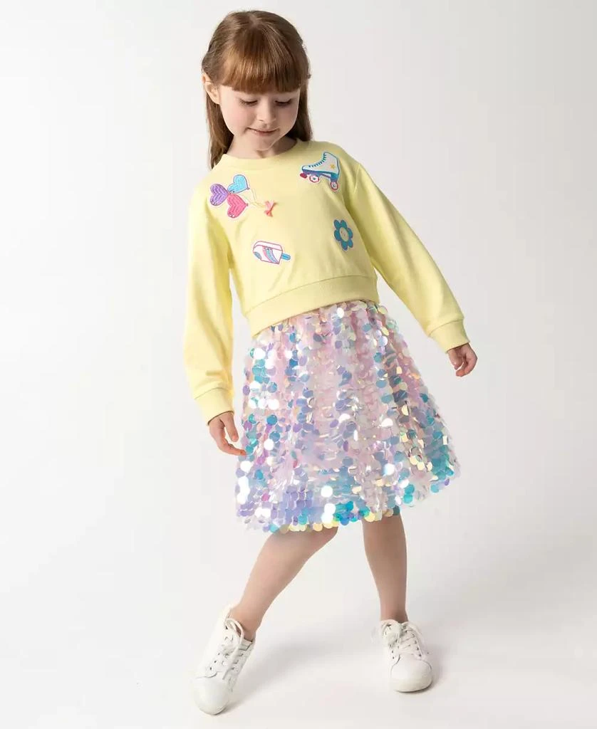 Sparkle & Shine Little Girls Sequin Bubble Skirt with Sweatshirt, 2-Piece Set 2