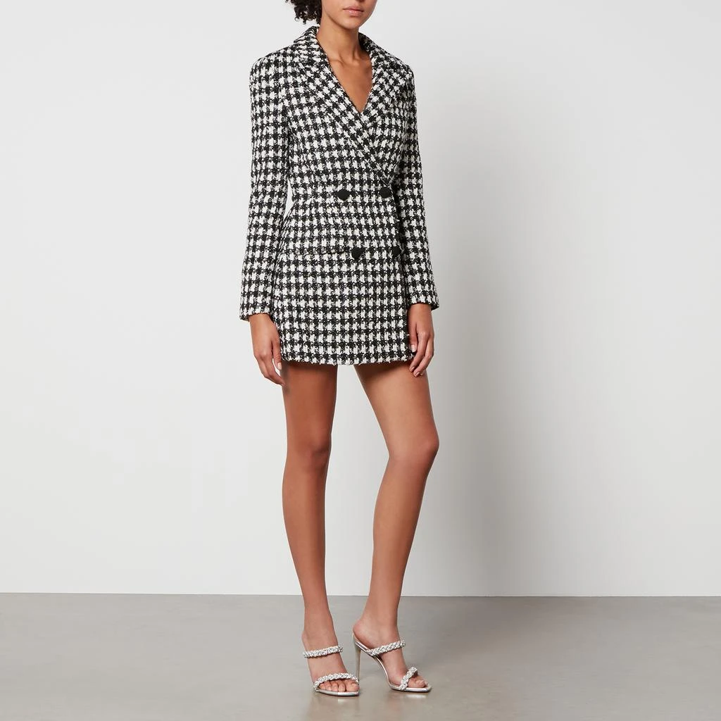 Self-Portrait Self-Portrait Tailored Checked Bouclé Tweed Mini Dress 3