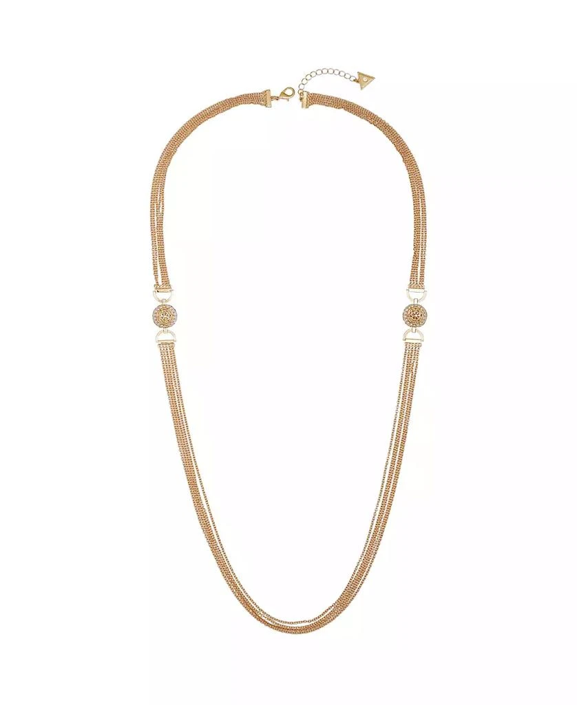 GUESS Gold-Tone Played Layered Chain Necklace