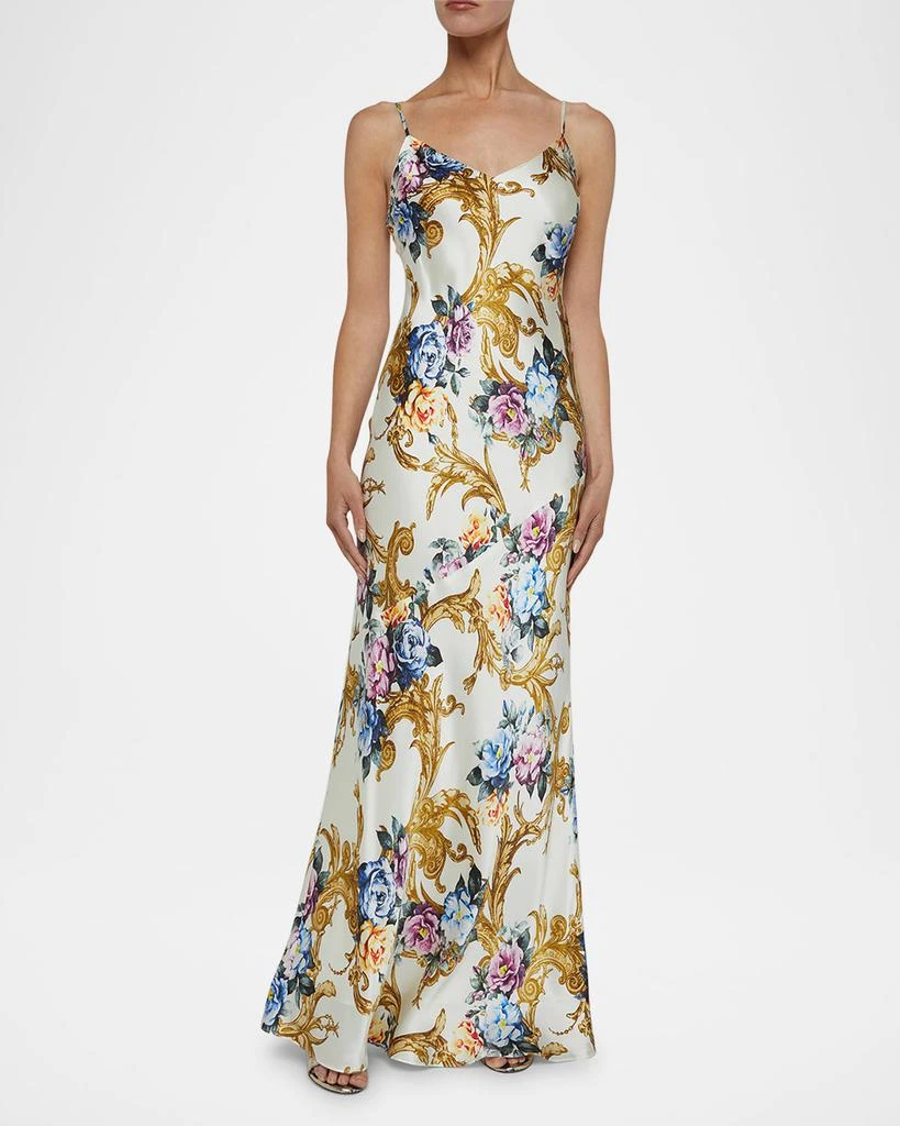 L'Agence Serita V-Neck Bias-Cut Maxi Dress 2