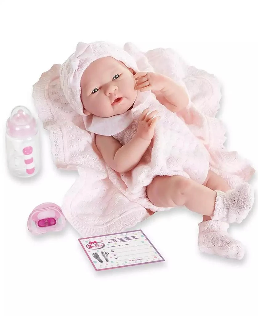 JC TOYS La Newborn 15" Real Girl Baby Doll Pink Knit Outfit