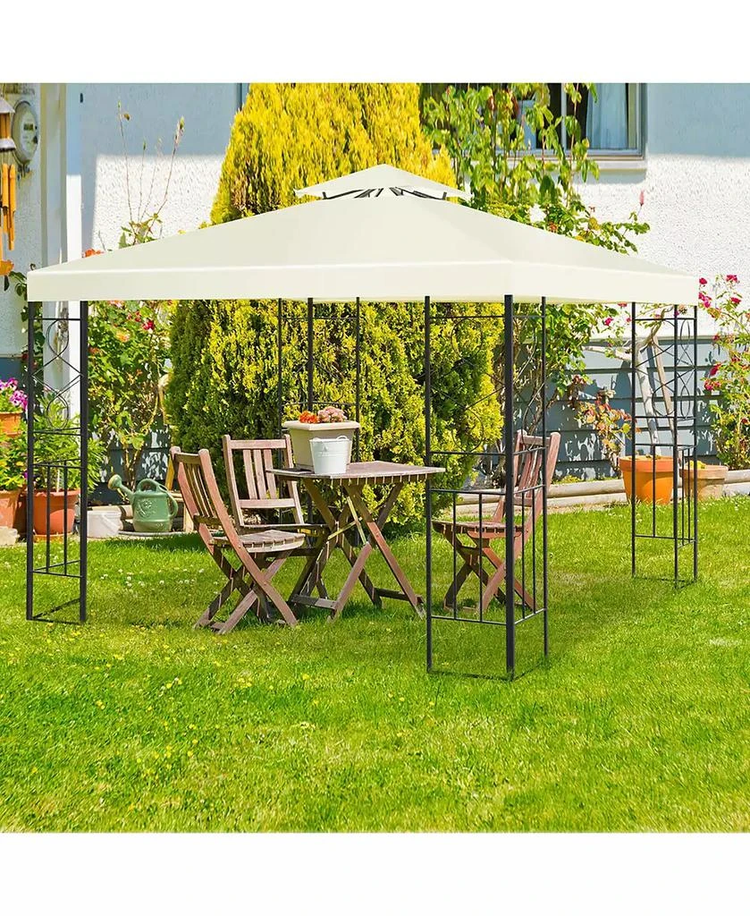 Costway 2 Tier 10'x10' Patio Gazebo Canopy Tent Steel Frame Shelter Awning 5