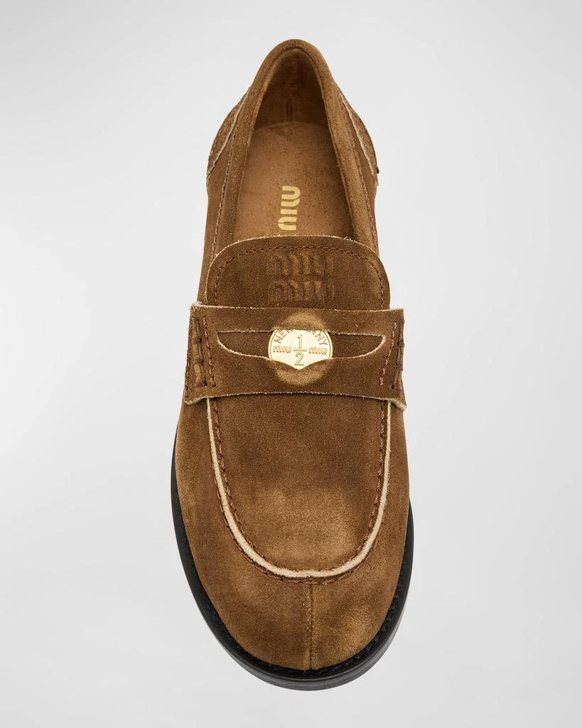 Miu Miu Suede Penny Loafers 6